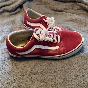 Maroon lace up vans